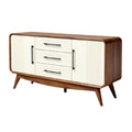 Moderne dressoir met strakke lijnen en houten afwerking