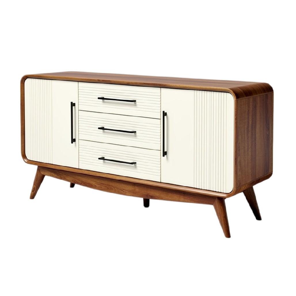 Moderne dressoir met strakke lijnen en houten afwerking