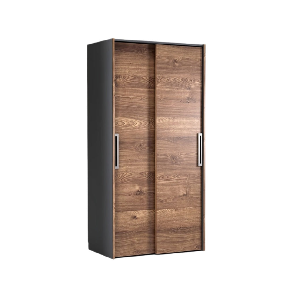 Moderne kast met schuifdeuren in houtlook